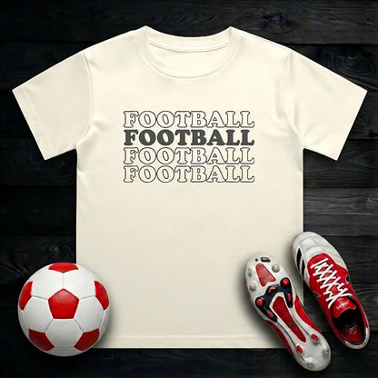 Football Text Kid's T-Shirt | Crew Neck for Young Fans