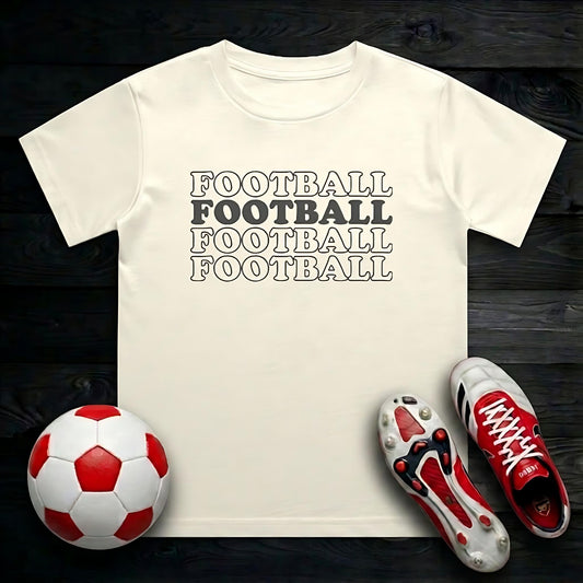 Football Text Kid's T-Shirt | Crew Neck for Young Fans