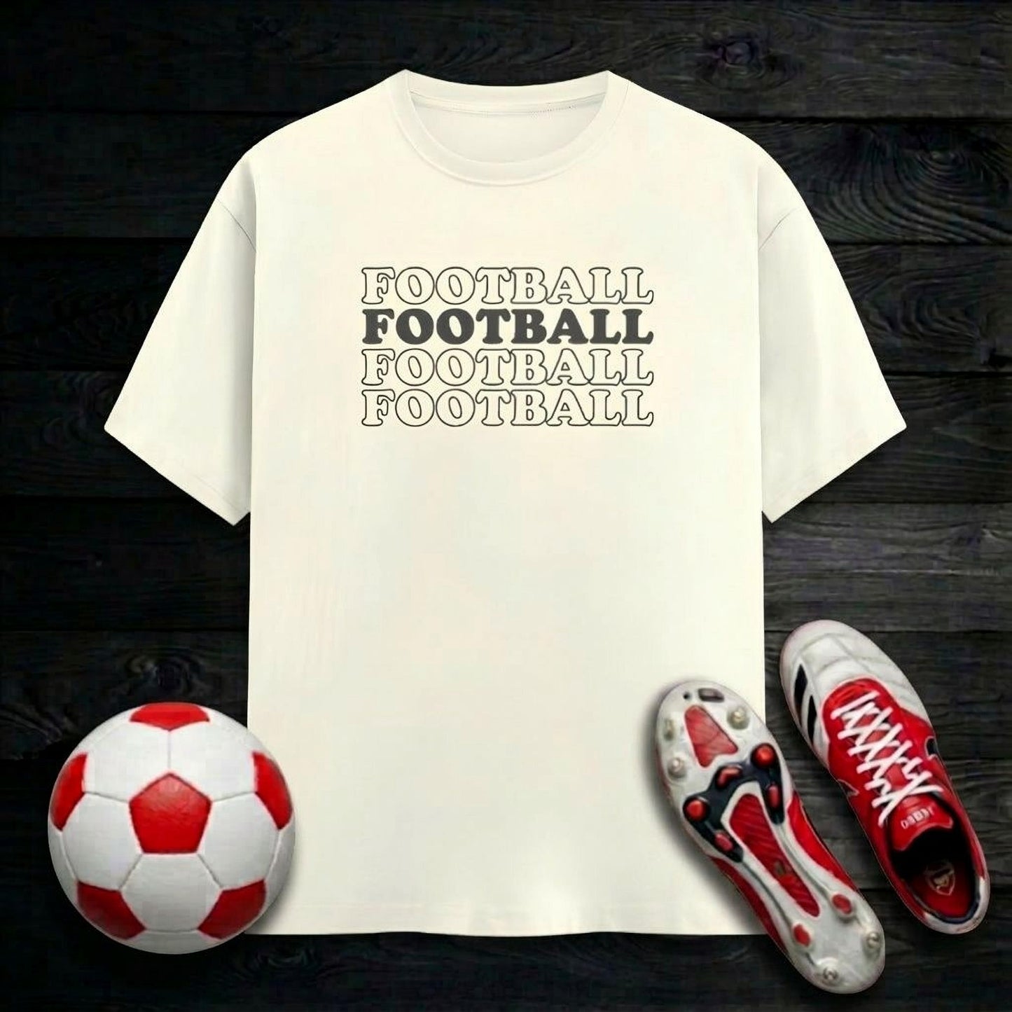 Football Text Men's T-Shirt | Classic Crew for Real Fans