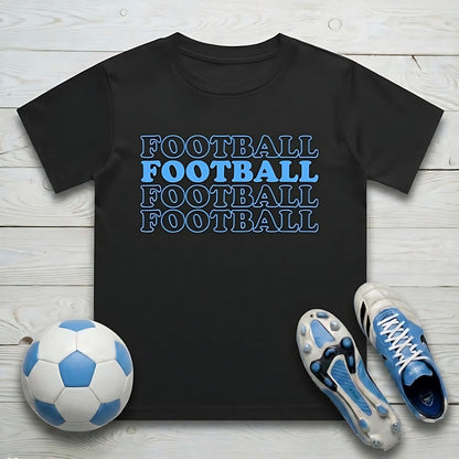 Football Text Kid's T-Shirt | Crew Neck for Young Fans