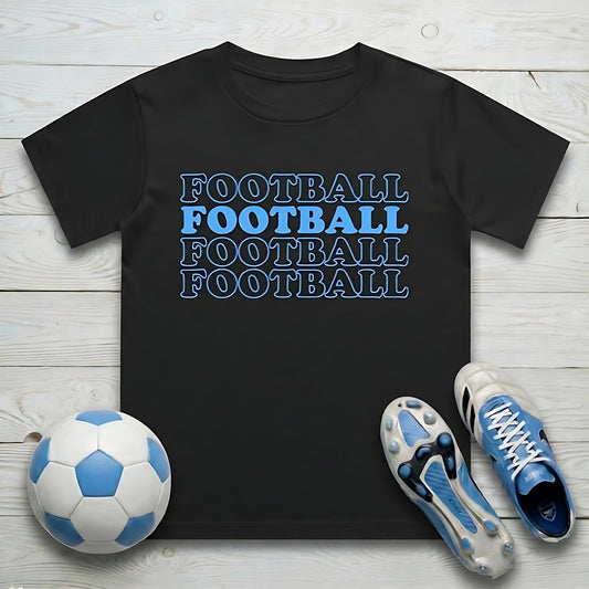Football Text Kid's T-Shirt | Crew Neck for Young Fans