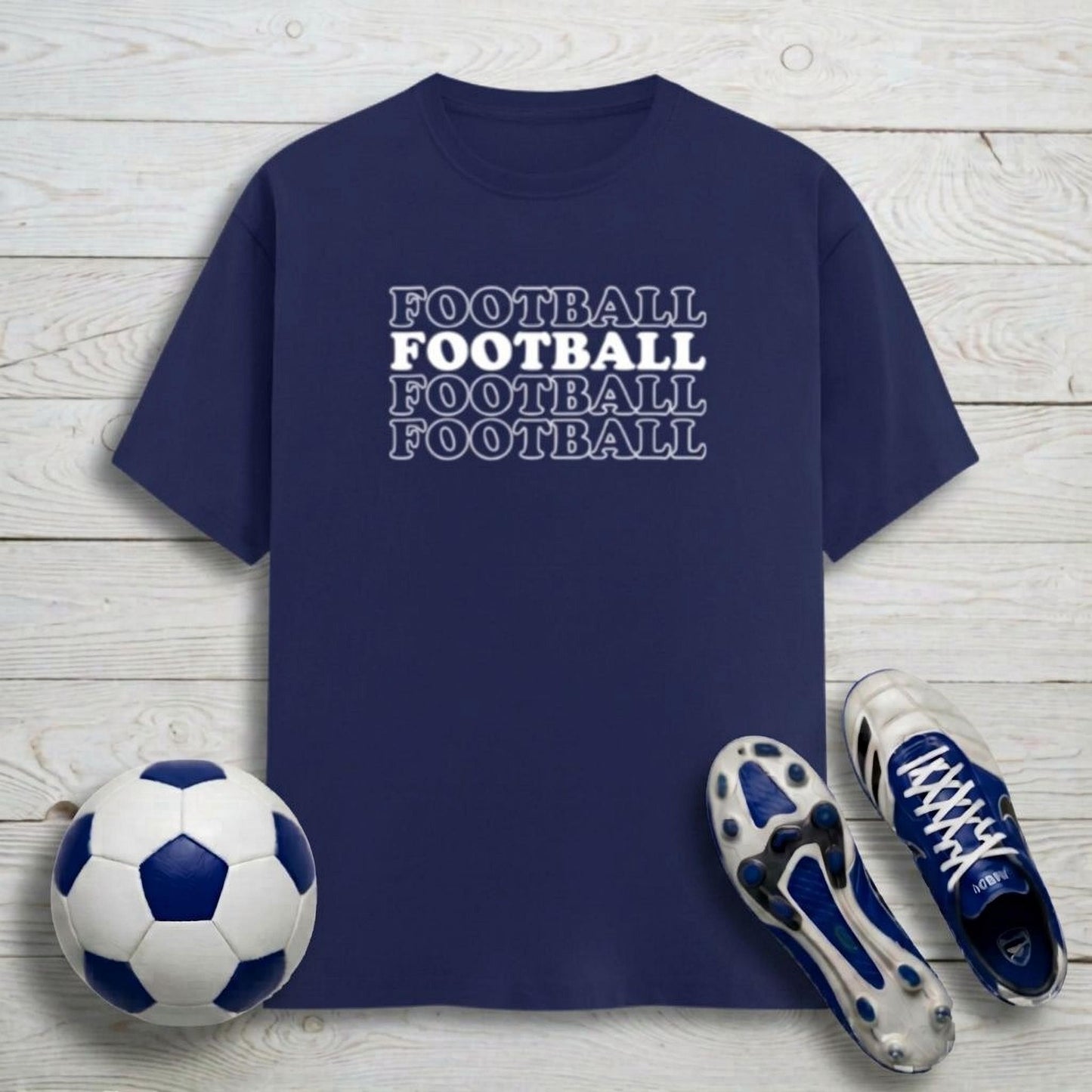 Football Text Men's T-Shirt | Classic Crew for Real Fans