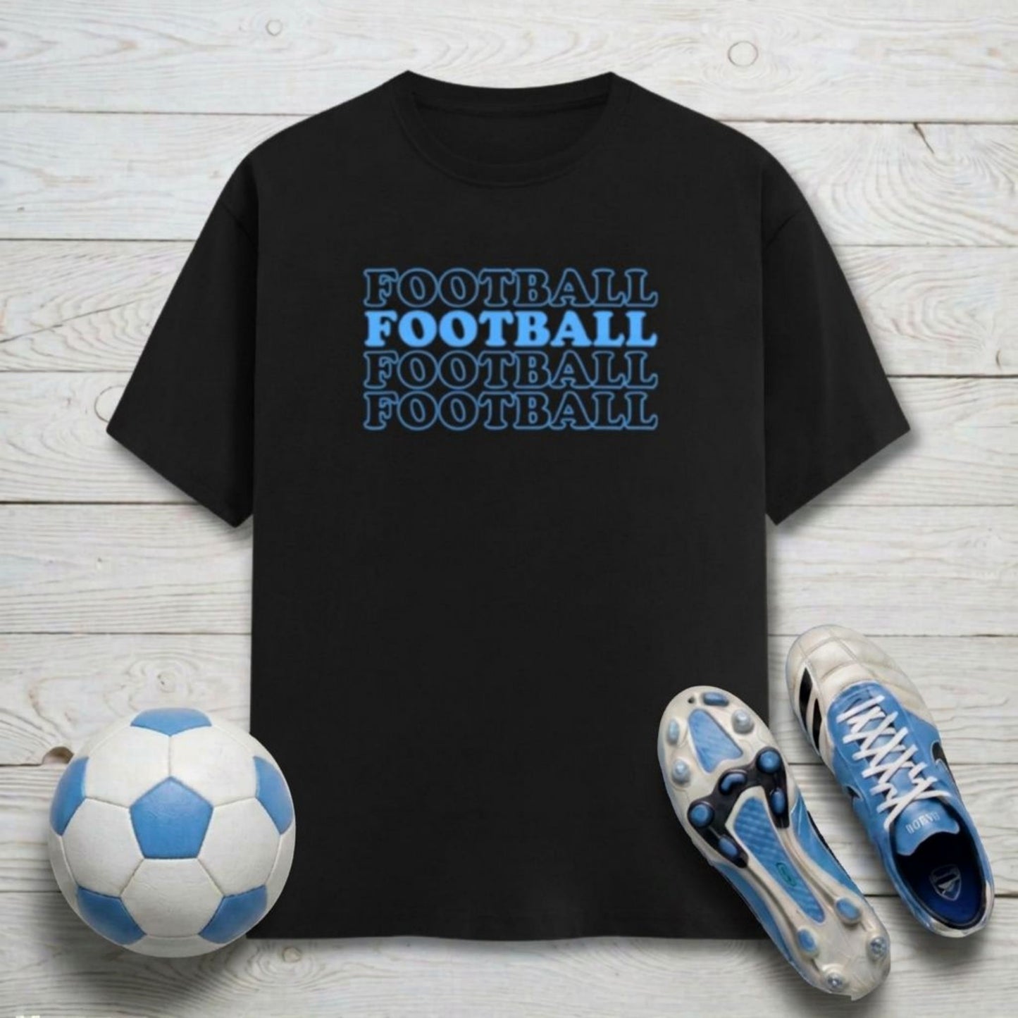 Football Text Men's T-Shirt | Classic Crew for Real Fans