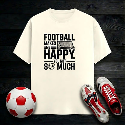 Football Makes Me Happy Men's T-Shirt | Classic Crew for True Fans