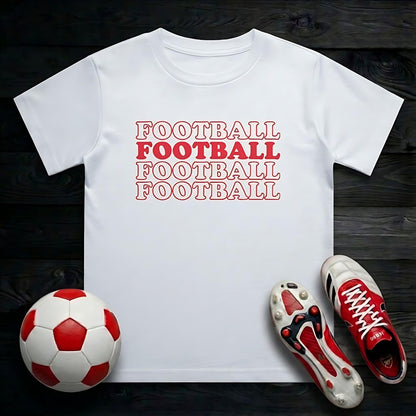 Football Text Kid's T-Shirt | Crew Neck for Young Fans