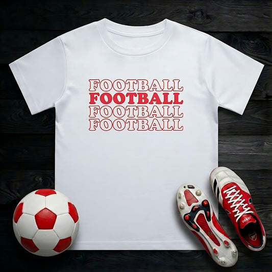 Football Text Kid's T-Shirt | Crew Neck for Young Fans