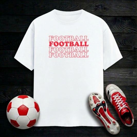 Football Text Men's T-Shirt | Classic Crew for Real Fans