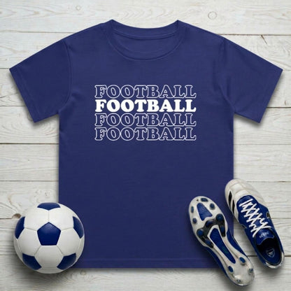 Football Text Kid's T-Shirt | Crew Neck for Young Fans