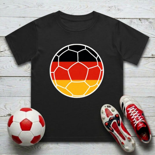 Germany Football Flag Kids T-Shirt | Classic Crew for Fans