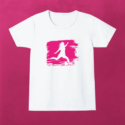 Girl's football shooting silhouette paint art t-shirt for fans
