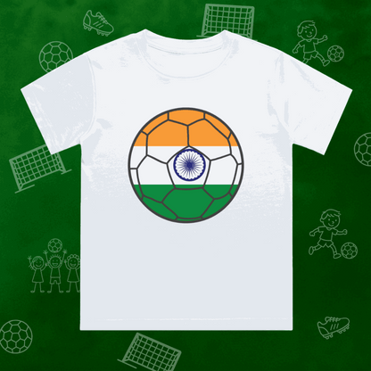 India Football Flag Kids T-Shirt | Classic Crew for Young Supporters