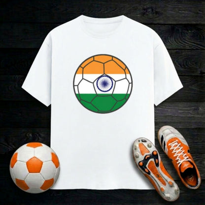 India Football Flag Men's T-Shirt | Classic Crew for Indian Fans