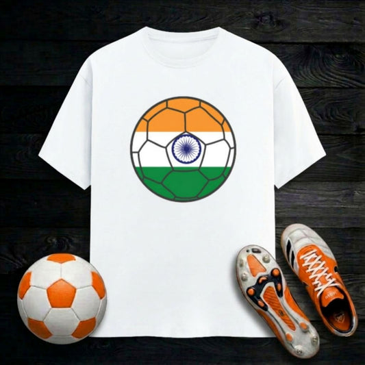 India Football Flag Men's T-Shirt | Classic Crew for Indian Fans
