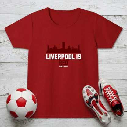 Liverpool is Red T-Shirt Girls | Anfield Pride Crew Neck | Young Reds Classic