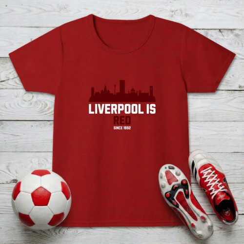 Liverpool is Red T-Shirt Girls | Anfield Pride Crew Neck | Young Reds Classic