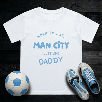 Kid's Born to Love Man City T-Shirt | Young Citizens Crew Neck - Future Etihad Legend