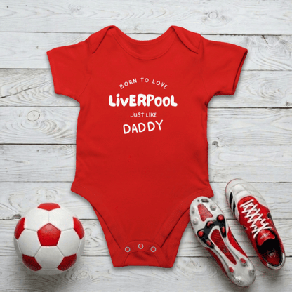 Liverpool FC Baby Romper | Born to Love Liverpool - Red DNA Bodysuit