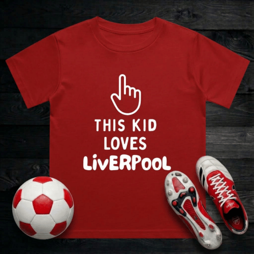 Liverpool FC Kids T-Shirt | This Kid Loves Liverpool - Young Reds Crew Neck