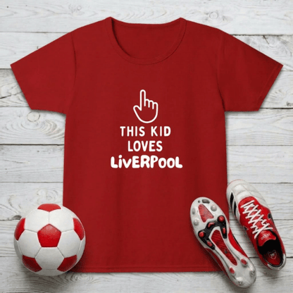 Liverpool FC Girls T-Shirt | This Kid Loves Liverpool - Young Reds Crew Neck