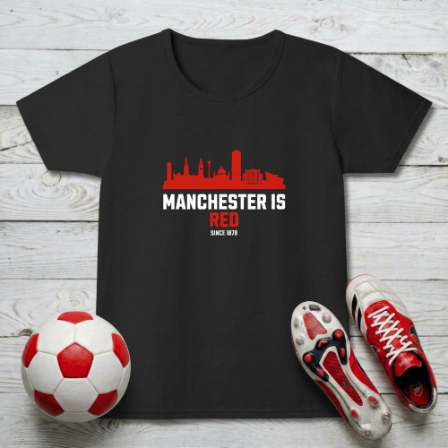 Manchester is Red Man Utd Girl's Crew Neck T-Shirt | Young Devils Pride