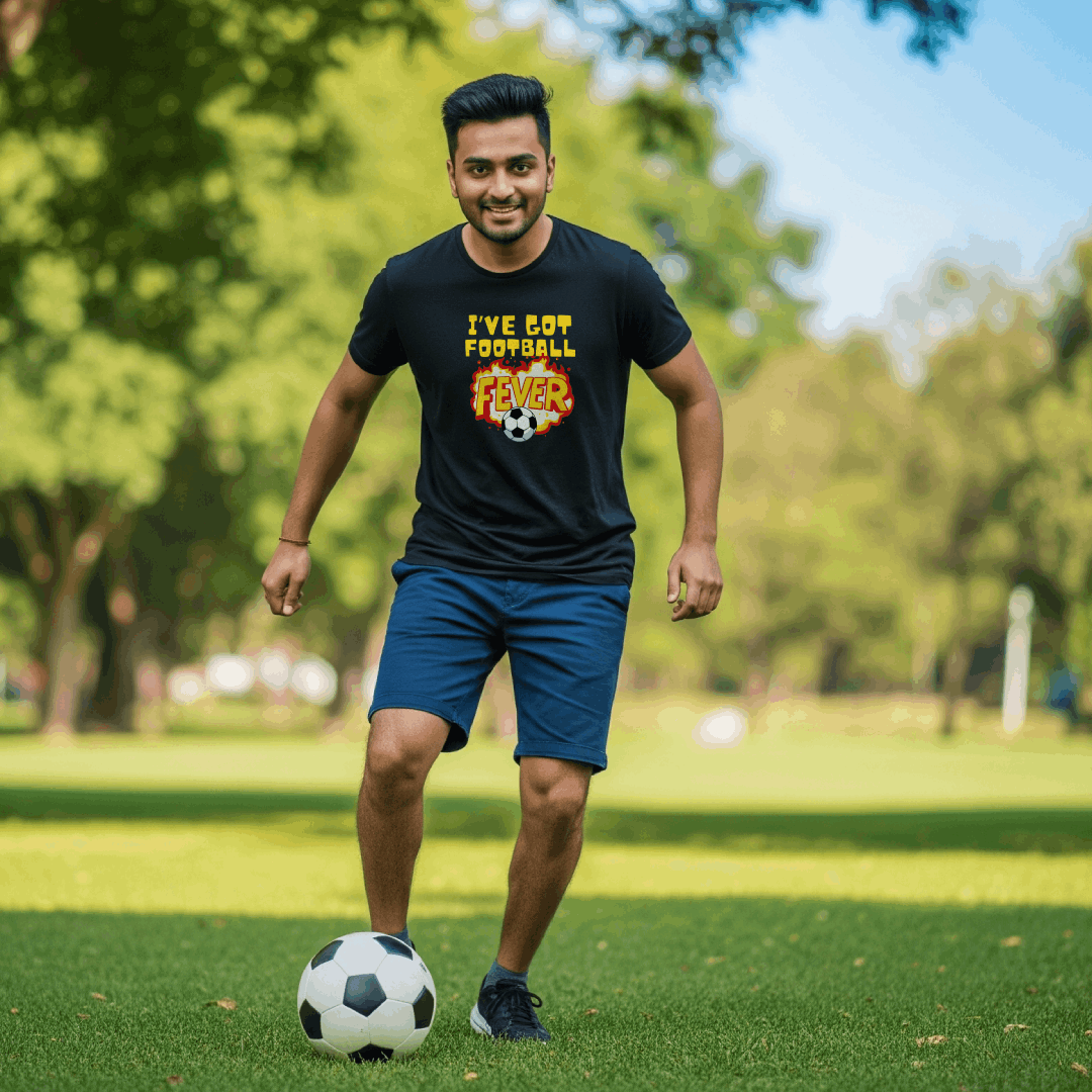 Football Fever Men's T-Shirt | Classic Crew for Passionate Fans