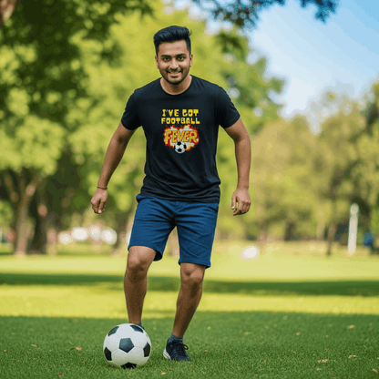 Football Fever Men's T-Shirt | Classic Crew for Passionate Fans