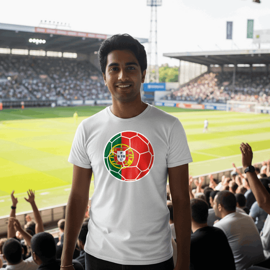 Portugal Football Flag Men's T-Shirt | Classic Crew for Fans