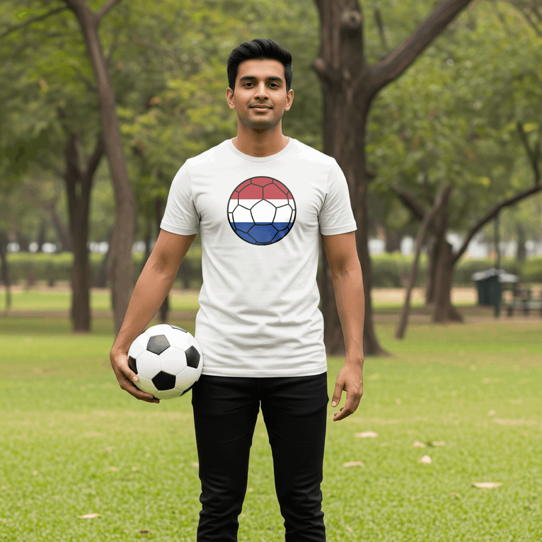 Netherlands Football Flag Men's T-Shirt | Classic Crew for Fans