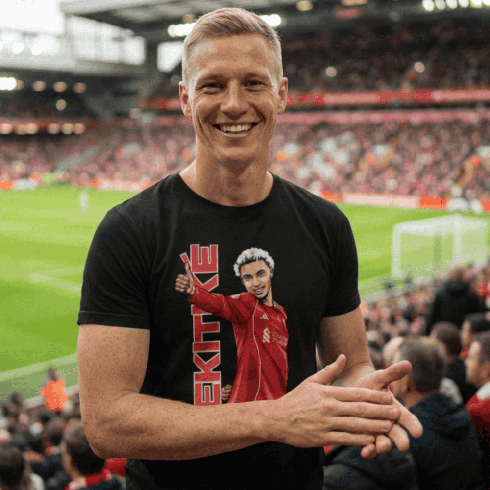 Men's Ekitike Celebration T-Shirt - Premium Cotton Football Tee for Adult Supporters