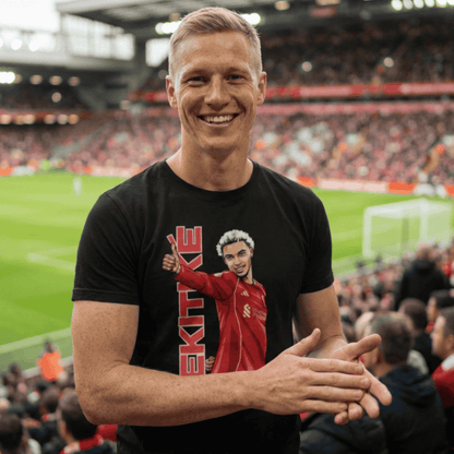 Men's Ekitike Celebration T-Shirt - Premium Cotton Football Tee for Adult Supporters