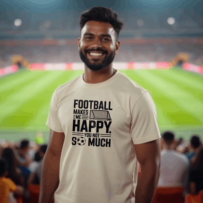 Football Makes Me Happy Men's T-Shirt | Classic Crew for True Fans