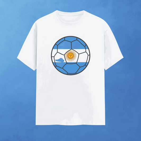 Argentina Football Flag Mens T-Shirt | Classic Crew for Supporters