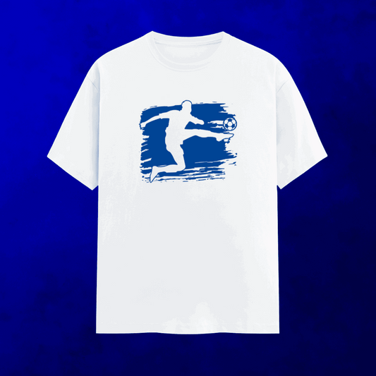 Men's football volley silhouette paint art t-shirt for fans