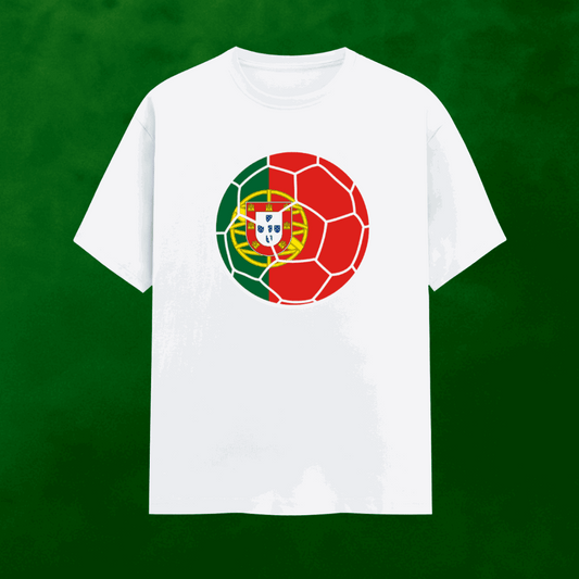 Portugal Football Flag Men's T-Shirt | Classic Crew for Fans