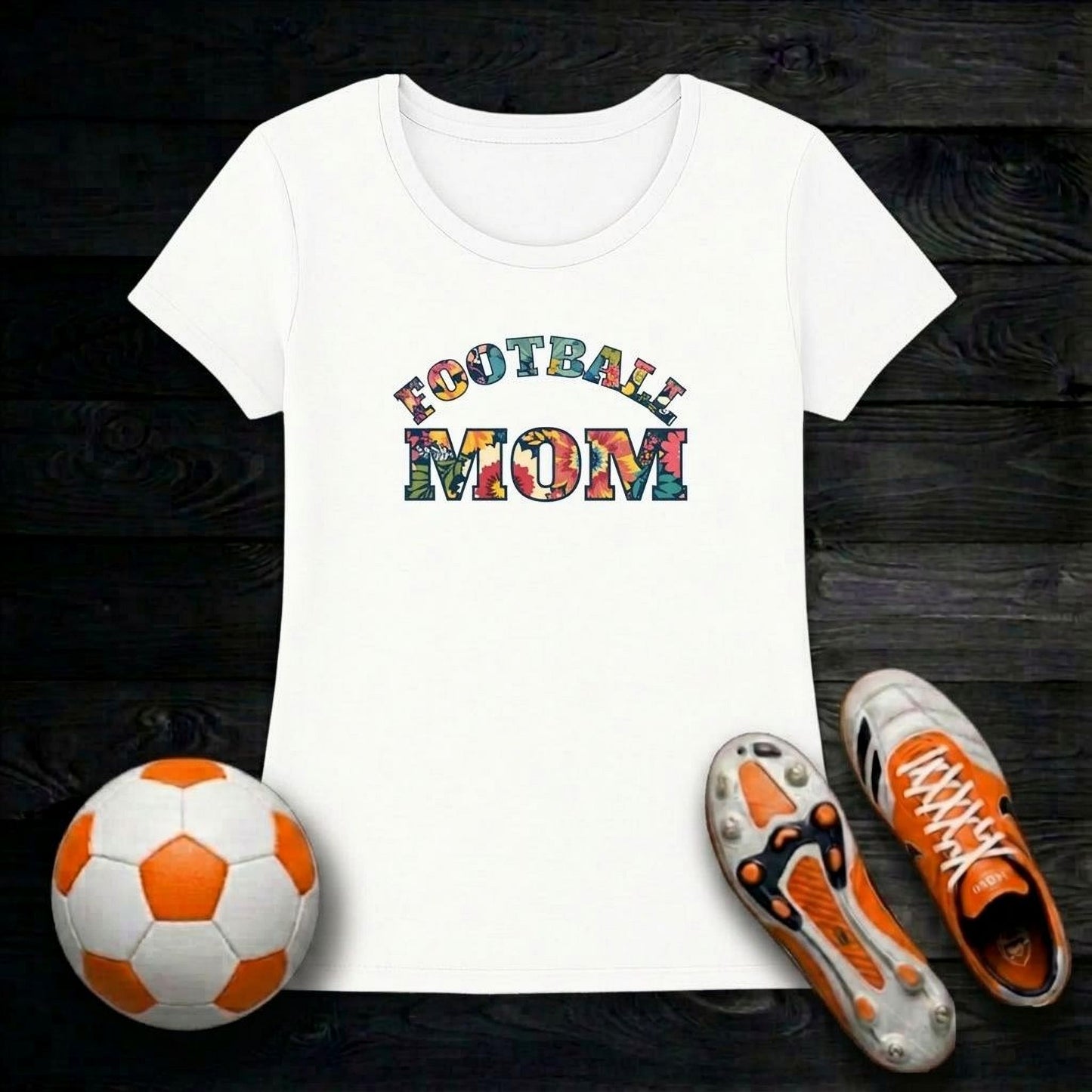 Football Mom Colourful Women's T-Shirt | Crew for Celebrating Every Goal