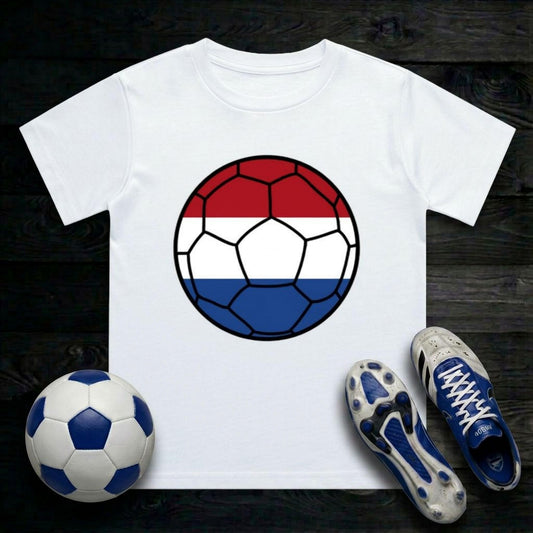 Netherlands Football Flag Kids T-Shirt | Classic Crew for Supporters