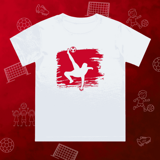 Kid's football overhead silhouette paint art t-shirt for fans