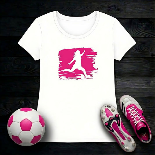 Football Women's T-Shirt | Paint Silhouette Shooting Design