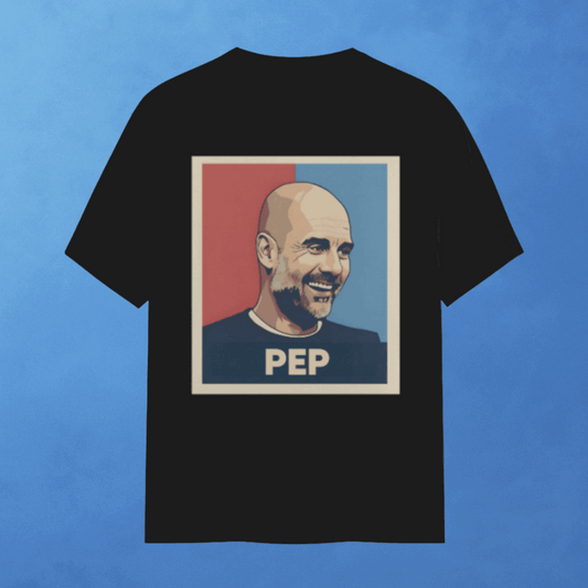 Pep Manchester City T-Shirt Guardiola black crew tactical manager