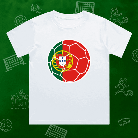 Portugal Football Flag Kids T-Shirt | Classic Crew for Supporters