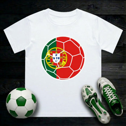 Portugal Football Flag Kids T-Shirt | Classic Crew for Supporters