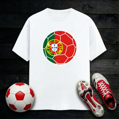 Portugal Football Flag Men's T-Shirt | Classic Crew for Fans