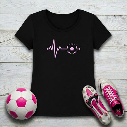 Football Pulse Pink Women's T-Shirt | Crew for Women Who Feel the Game