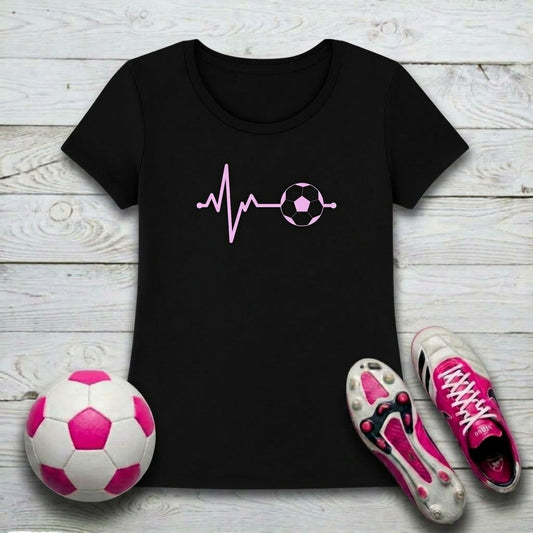 Football Pulse Pink Women's T-Shirt | Crew for Women Who Feel the Game