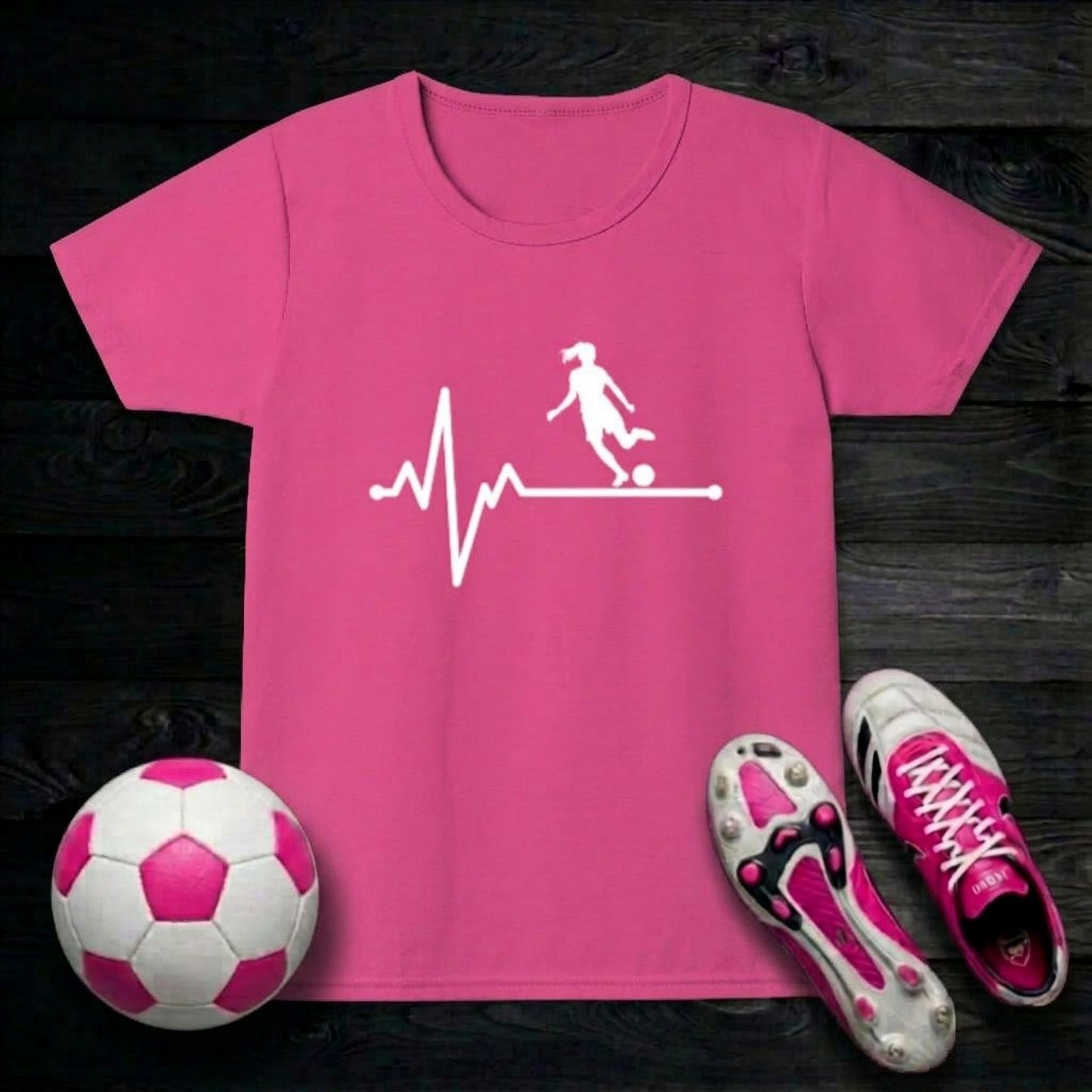 Pulse Footballer Girl's T-Shirt | Crew Neck for Young Fans
