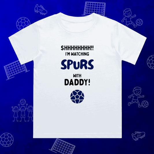 Kids Shh! I'm Watching Spurs T-Shirt | Young Lilywhites Matchday Crew - Future White Hart Lane Legend