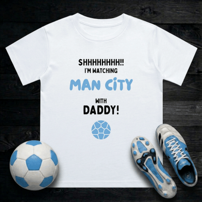 Kids Shh! I'm Watching Man City T-Shirt | Young Citizens Matchday Crew - Future Etihad Legend
