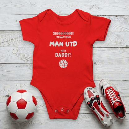 Manchester United Baby Romper | Shh! I'm Watching Man Utd - Future Red Devil Bodysuit