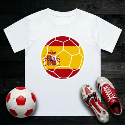 Spain Football Flag Kids T-Shirt | Classic Crew for Supporters