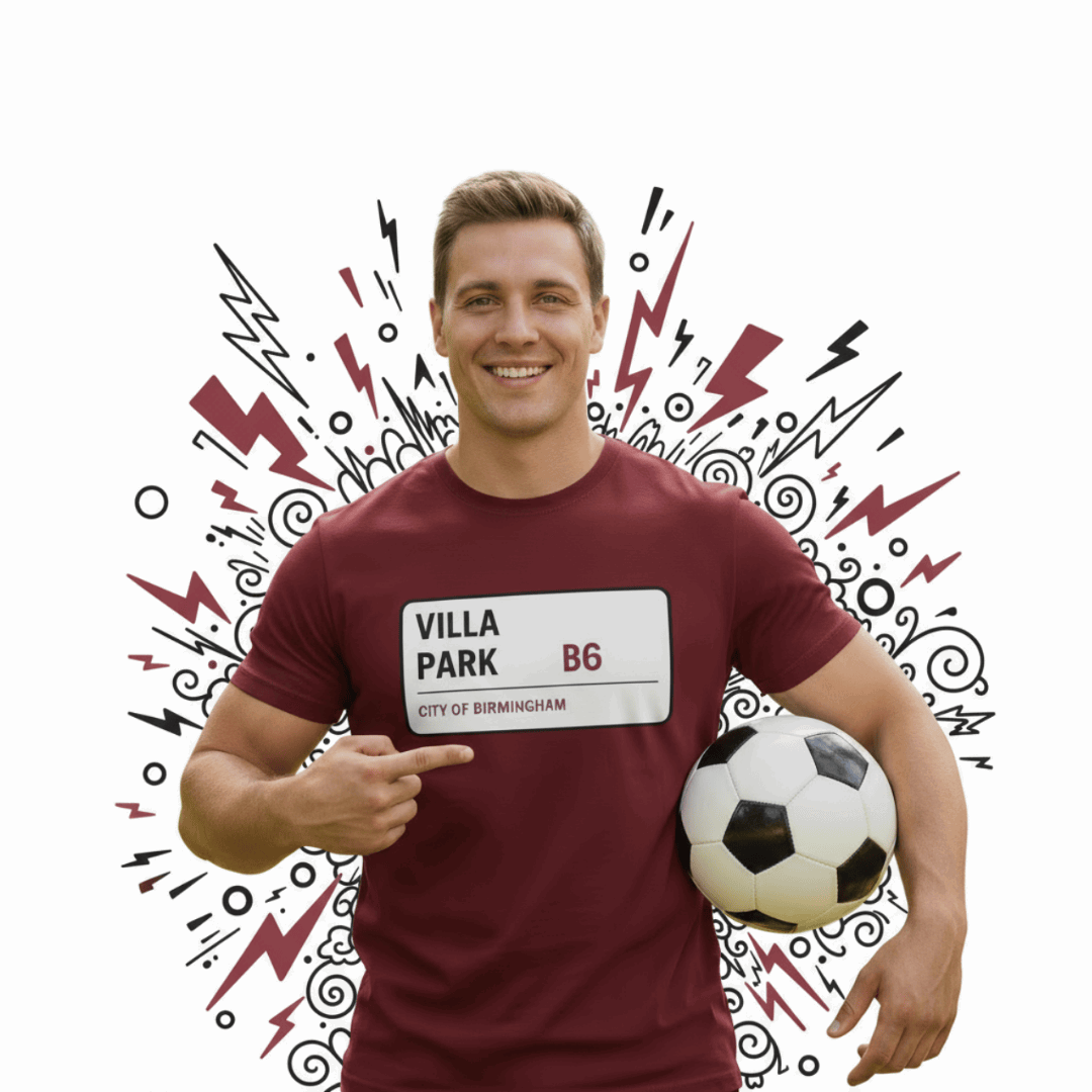 Villa Park t-shirt Aston Villa mens claret blue tee